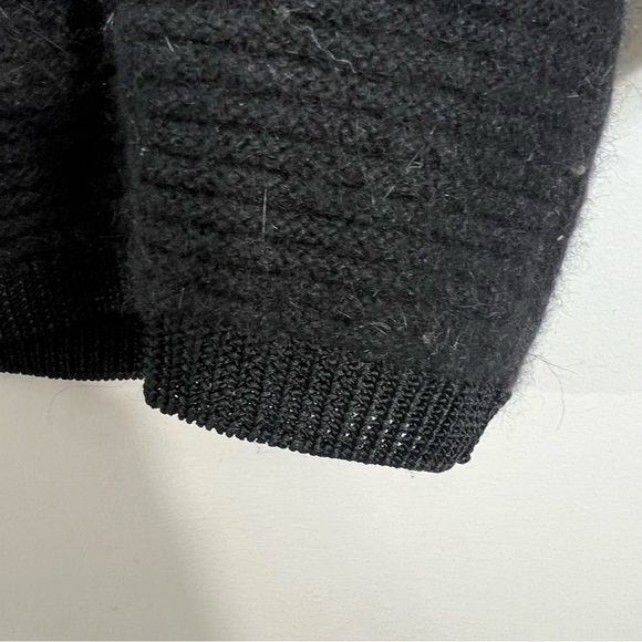 Black fuzzy Angora blend 3/4 sleeve sweater S - Picture 6 of 8